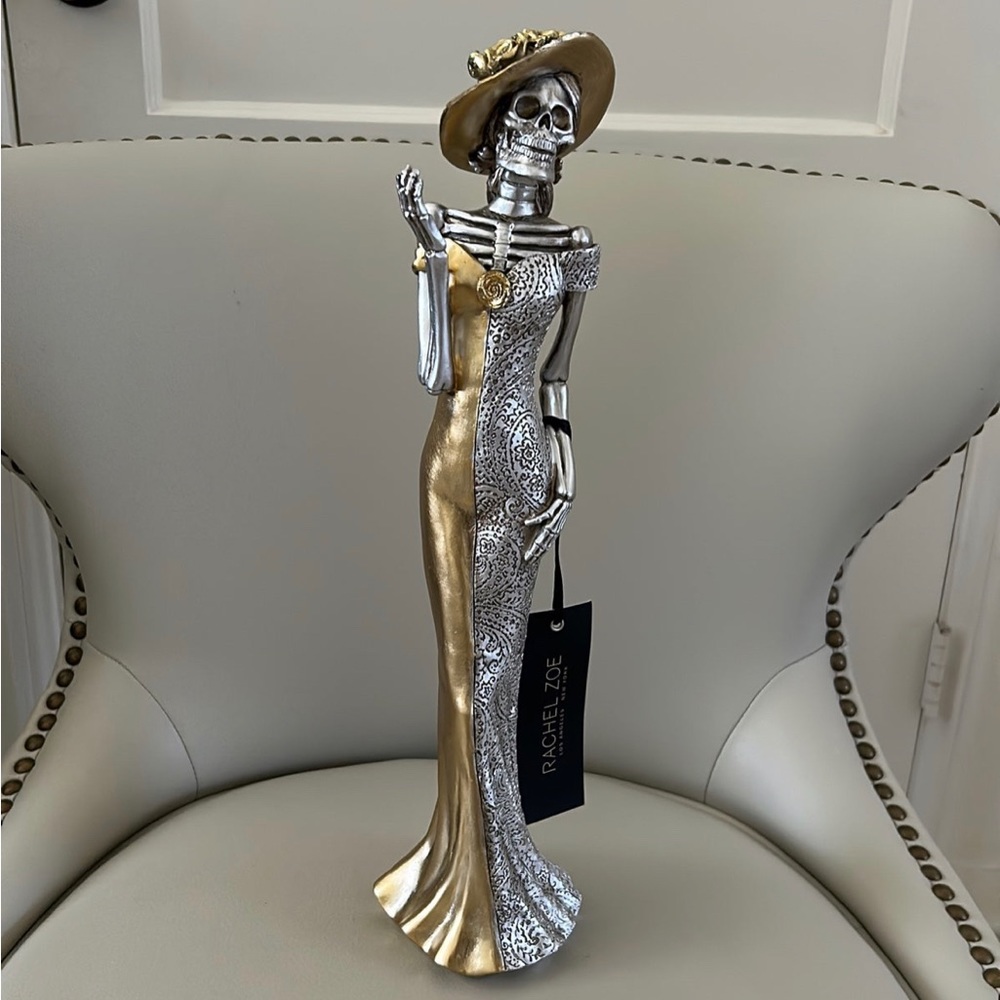 Rachel Zoe catrina skeleton gold  metal Day of the Dead / Halloween